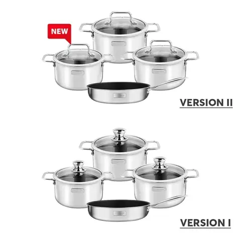Bộ nồi chảo Inox 304 cao cấp 3 đáy liền nguyên khối Elmich Trimax Classic EL-2110OL Bộ nồi chảo Inox 304 cao cấp 3 đáy liền nguyên khối Elmich Trimax Classic EL-2110OL