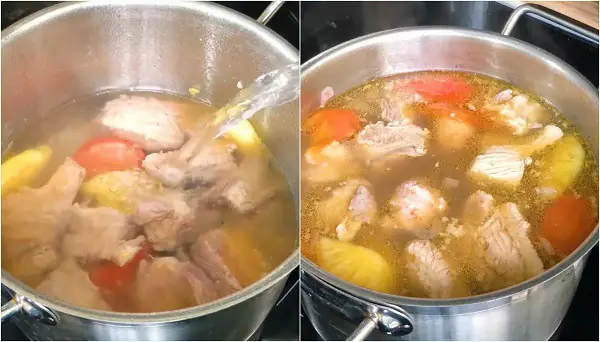 cách nấu bún sườn dọc mùng