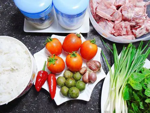 cách nấu bún sườn dọc mùng