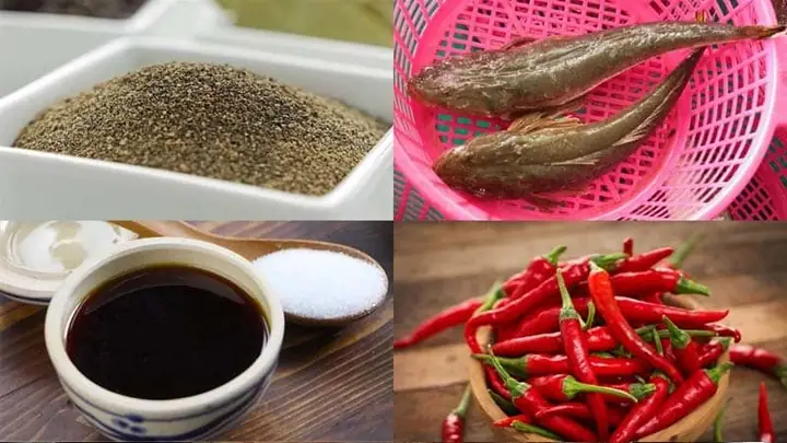 Nguyên liệu món cá chai kho tiêu Nguyên liệu món cá chai kho tiêu