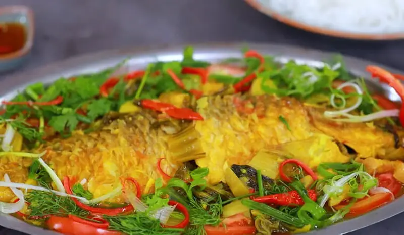cách nấu cá chép om dưa