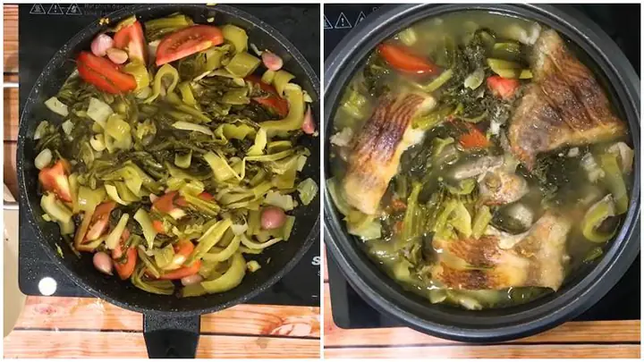 Bước 5Làm cá diêu hồng om dưa chua