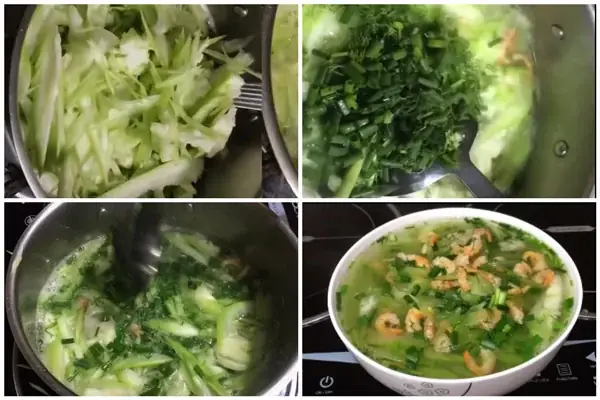 cách nấu canh bầu tôm