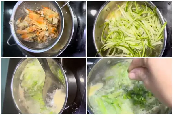 cách nấu canh bầu tôm