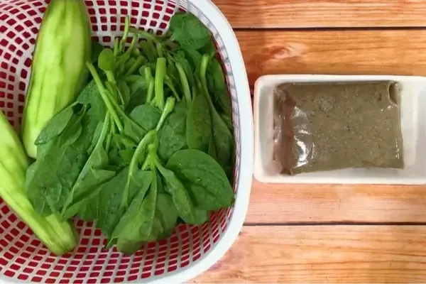 cách nấu canh cua mồng tơi