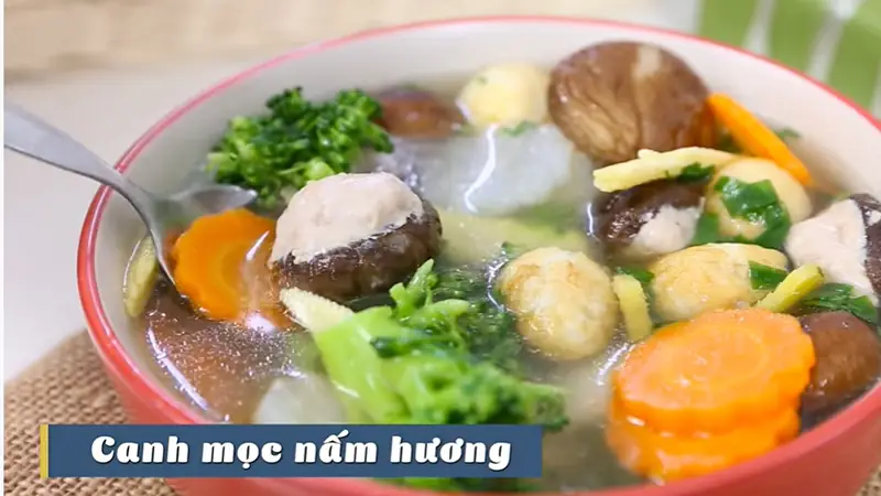 cách nấu canh mọc nấm hương