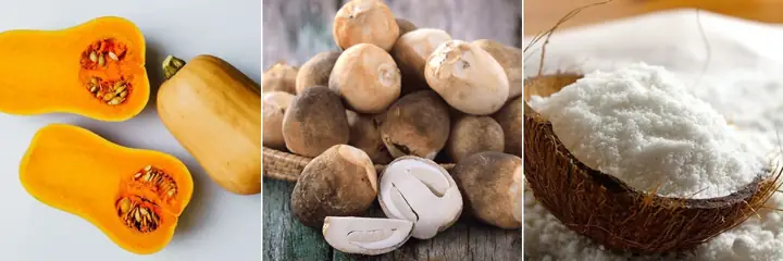 Chuẩn bị nguyên liệu cho món canh nấm rơm bí đỏ (2 người ăn) Chuẩn bị nguyên liệu cho món canh nấm rơm bí đỏ (2 người ăn)