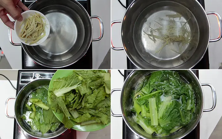 Cách nấu canh rau cải với gừng thanh mát, bổ dưỡng tại nhà