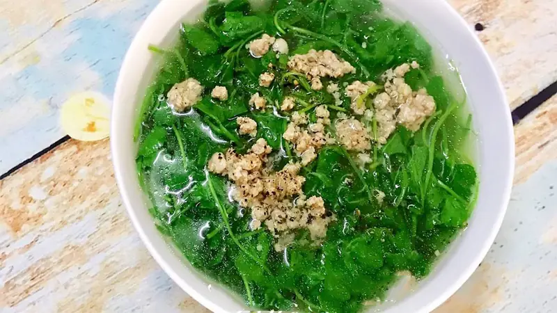 cách nấu canh rau má