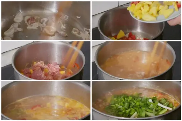 Bước 3: Nấu canh sấu thịt bằm Bước 3: Nấu canh sấu thịt bằm