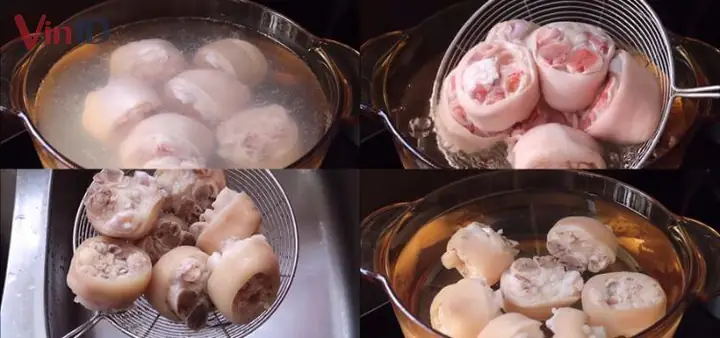 2. Các bước nấu chân giò hầm hạt sen