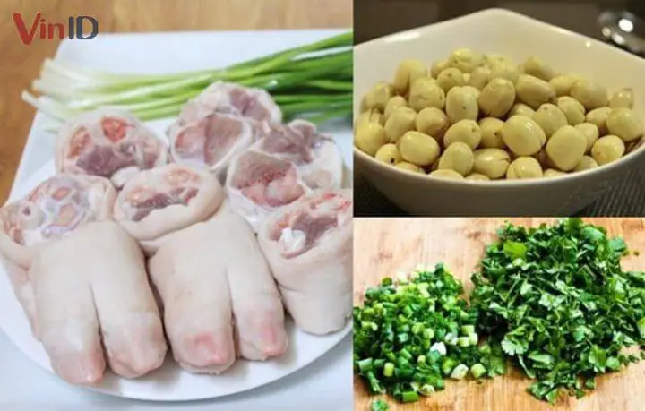 1. Nguyên liệu làm chân giò hầm hạt sen