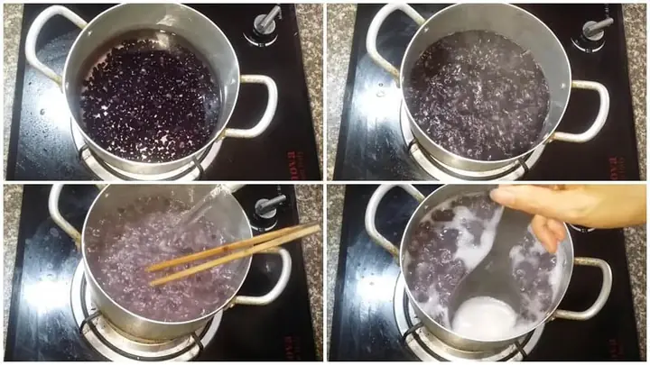 2.Nấu cháo đậu đen mềm ngon bổ dưỡng bằngbếp gas