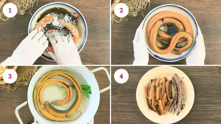 Bước 1: Sơ chế lươn Bước 1: Sơ chế lươn