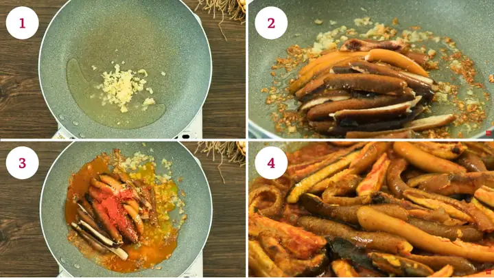 Bước 3: Xào thịt lươn Bước 3: Xào thịt lươn