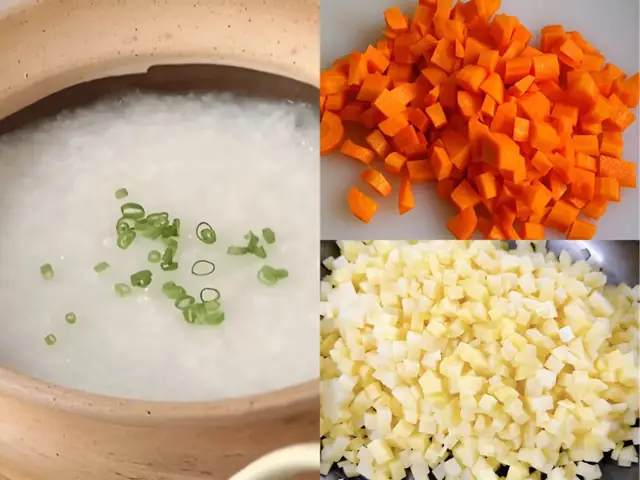 Cách nấu cháo tôm cà rốt, khoai tây ngon xuýt xoa