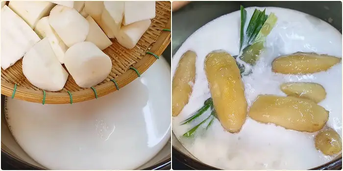 Nấu Chuối Và Các Hạt Topping