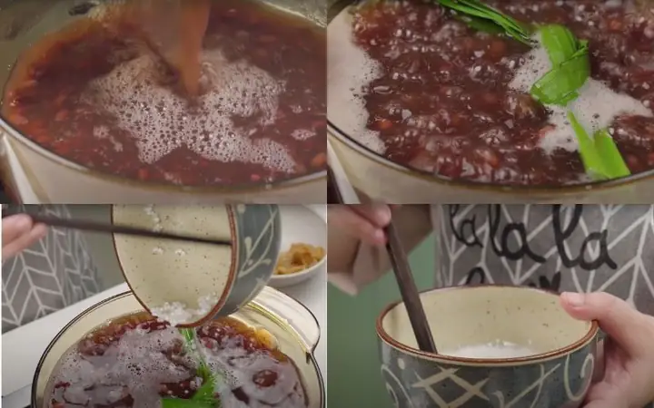 Cách làm chè đậu đỏ bột báng nước cốt dừa