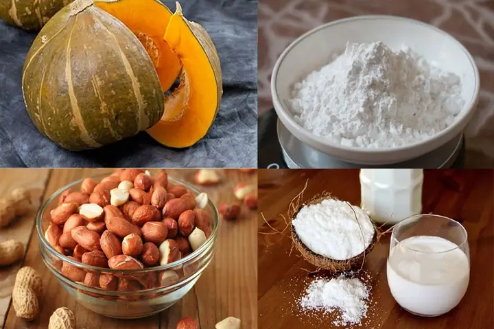 Nguyên liệu nấu chè bí đỏ đậu phộng