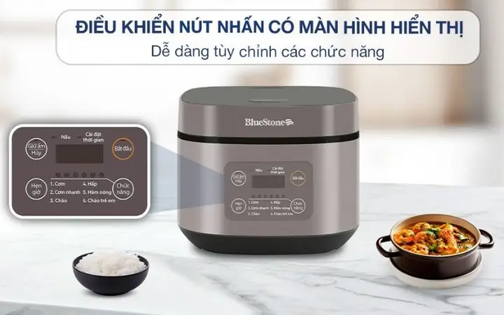 Hướng dẫn chi tiết cách nấu cơm bằng nồi Bluestone ngon dẻo