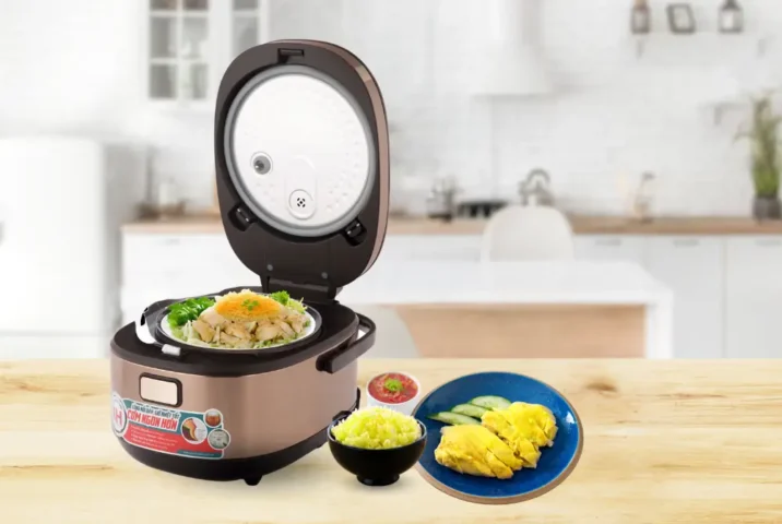 cách nấu com gà bằng nồi com điện