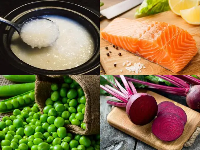 Cách cháo củ dền đỏ cho bé ăn dặm với cá hồi