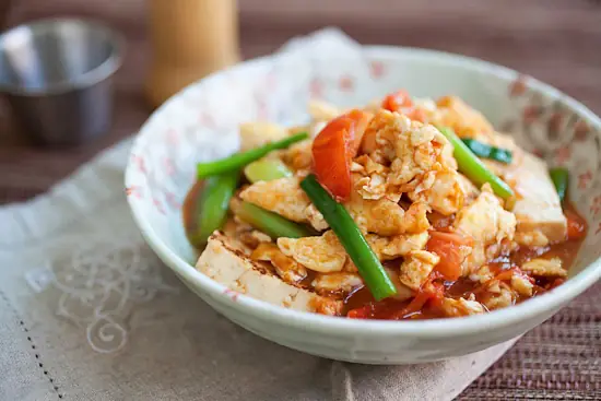 cách nấu đậu phụ sốt cà chua