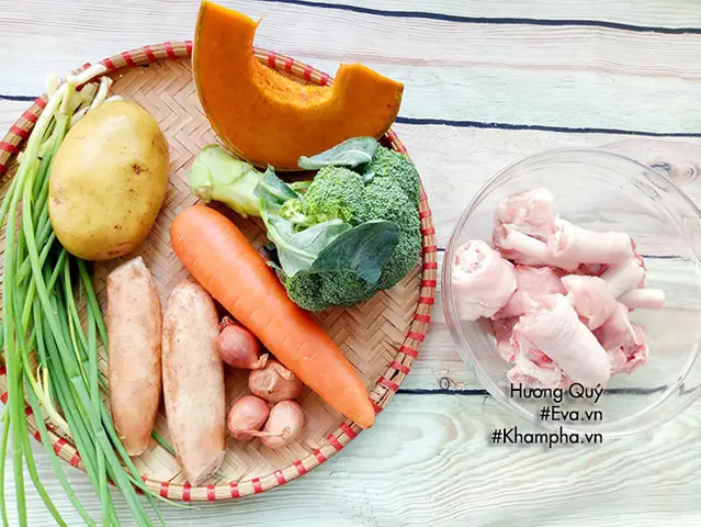 cách nấu đuôi heo hầm rau củ