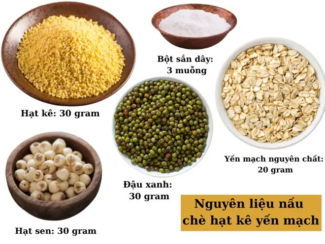 Chè kê hạt sen yến mạch Chè kê hạt sen yến mạch