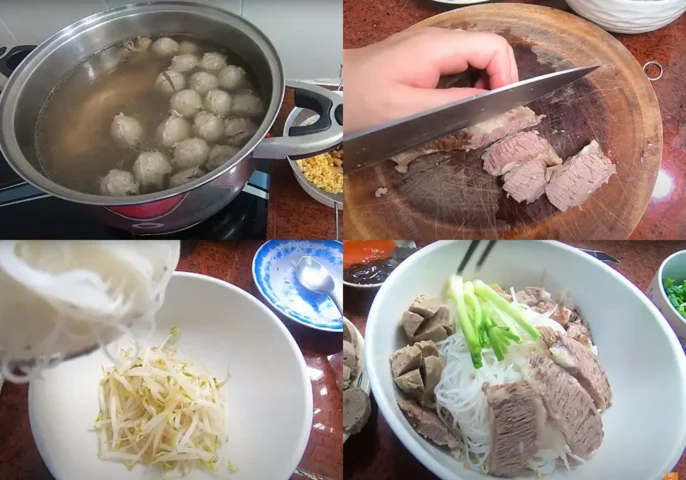 cách nấu hủ tiếu bò viên