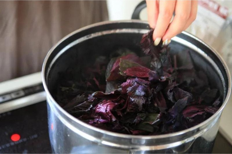 Cách nấu lá tía tô với gừng: Lá tía tô và gừng tươi chuẩn bị sạch