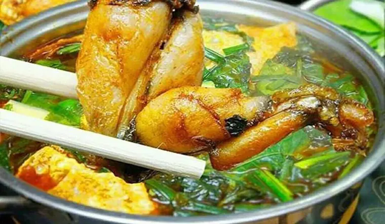 cách nấu lẩu ếch miền bắc