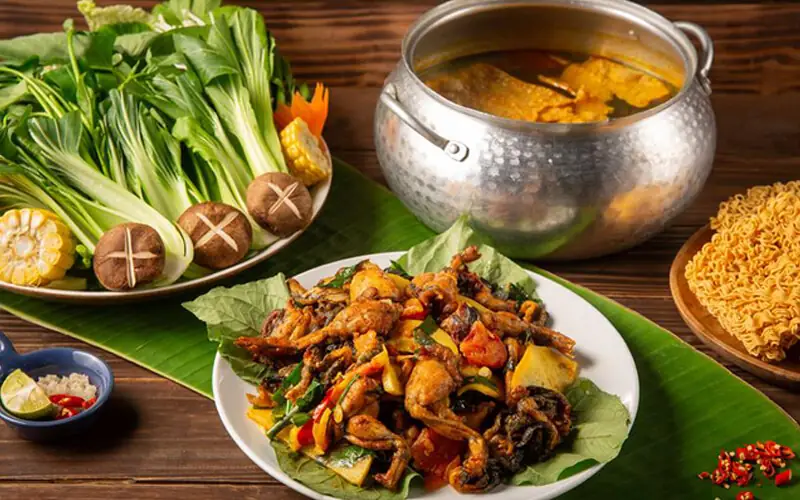 cách nấu lẩu ếch miền bắc