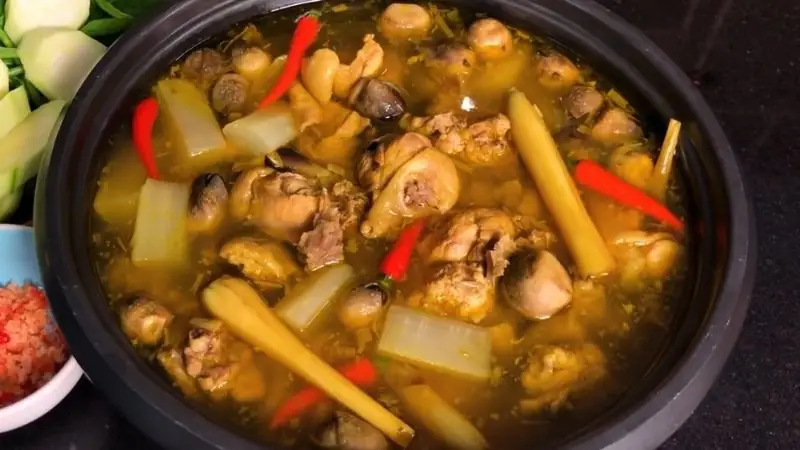 cách nấu lẩu gà chua cay