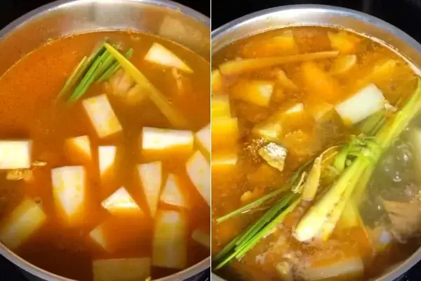 cách nấu lẩu gà hầm sả