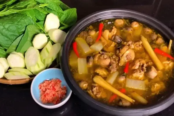 cách nấu lẩu gà hầm sả