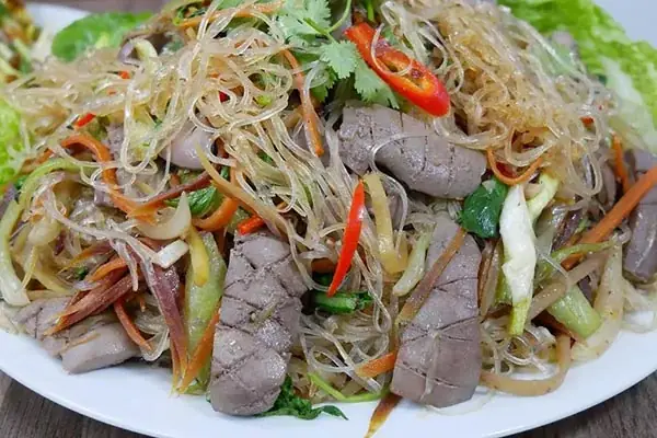 Cách làm miến xào lòng gà