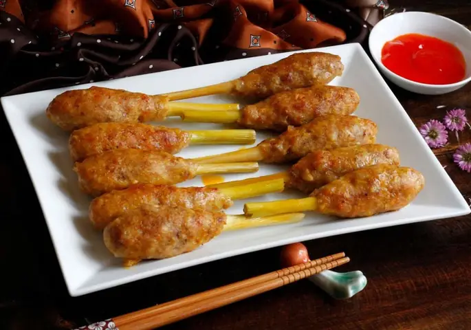 Thịt bọc sả chiên