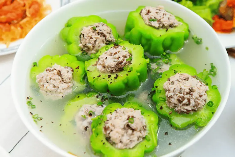 cách nấu mướp đắng nhồi thịt