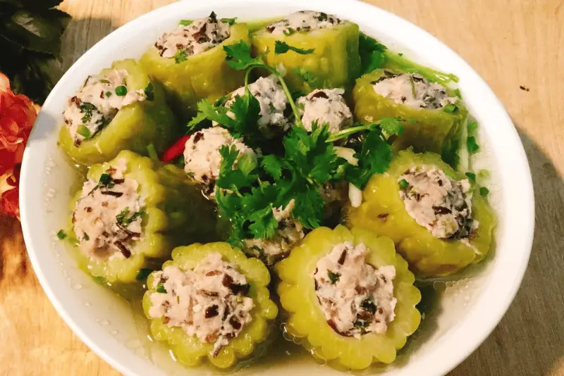 cách nấu mướp đắng nhồi thịt