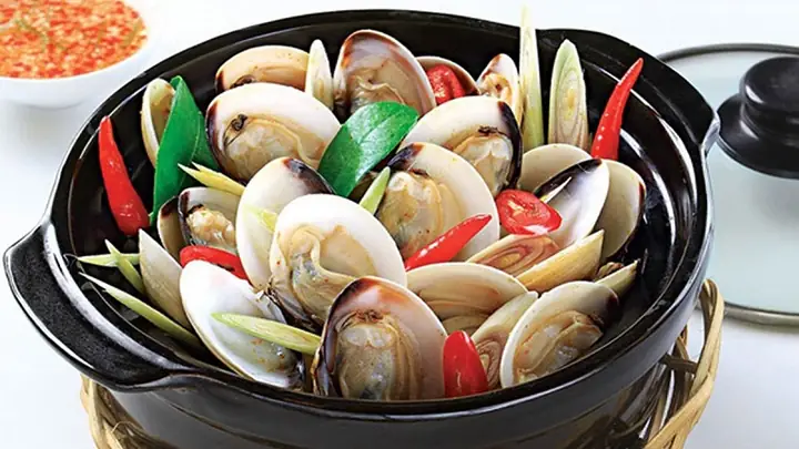 cách nấu ngao hấp thái
