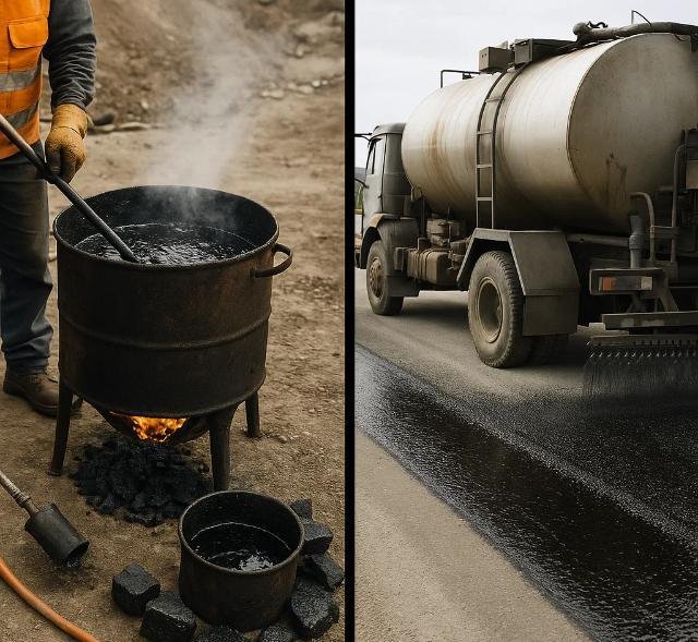 Dụng cụ nấu nhựa đường chuyên dụng và thông thường