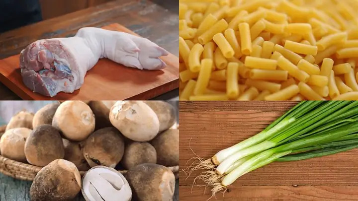 cách nấu nui giò heo