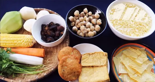 Nguyên liệu nấu nui chay