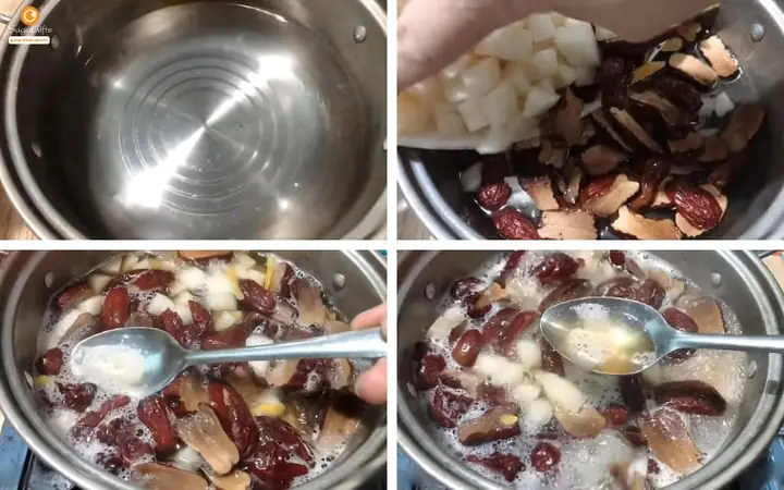 Cách nấu lê đường phèn với táo tàu