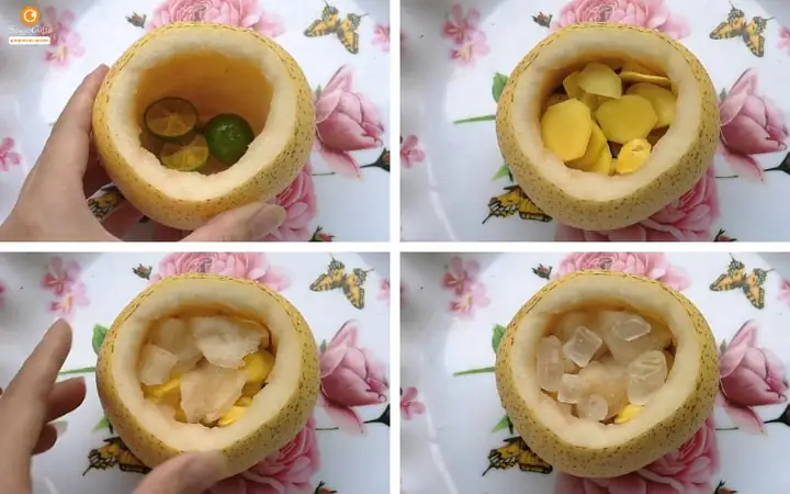 Lê hấp gừng và đường phèn