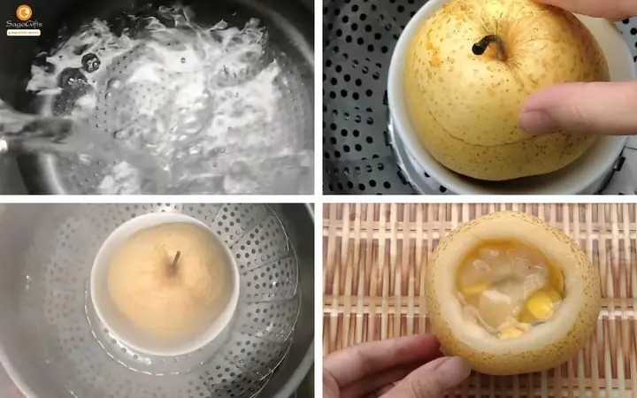 Lê hấp gừng và đường phèn