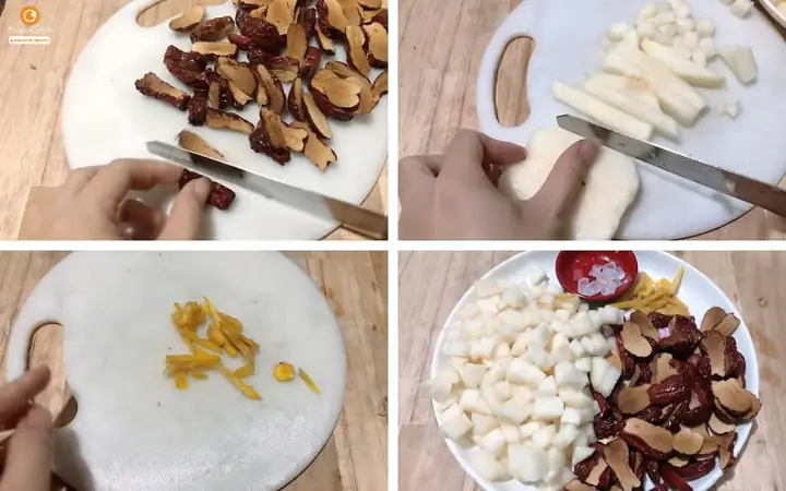 Cách nấu lê đường phèn với táo tàu