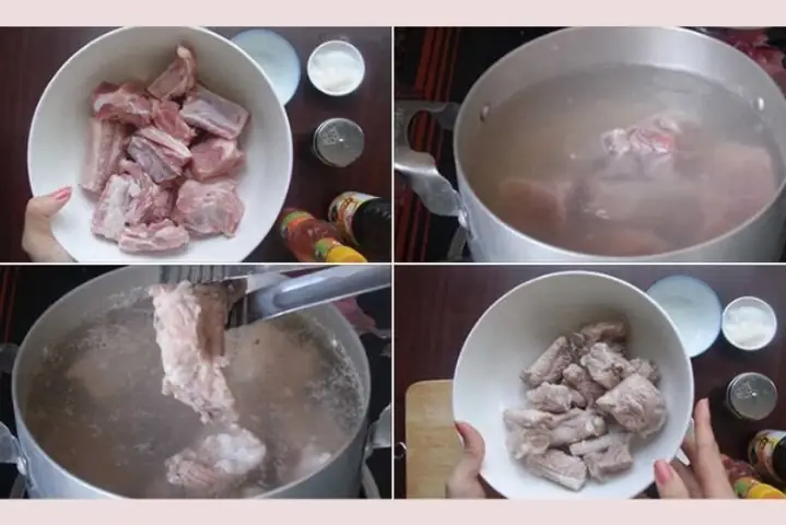 Bước 1: Sơ chế sườn bò