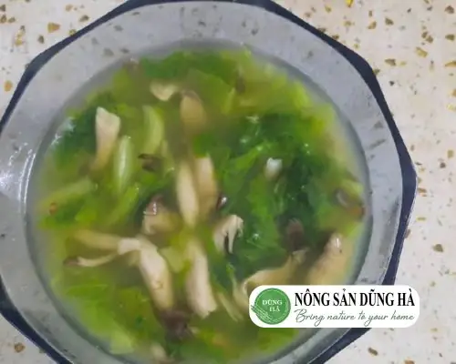 Rau diếp thơm nấu nấm
